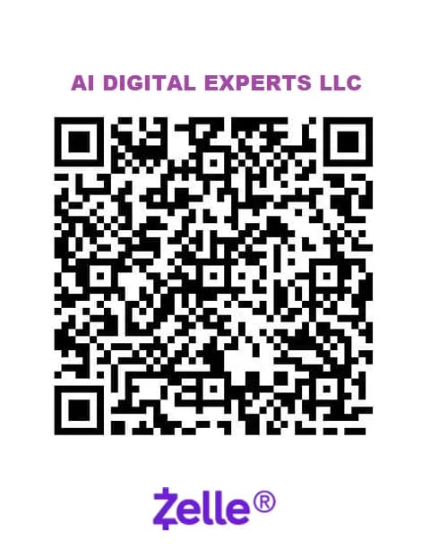 AI Digital Experts LLC Zelle QR code